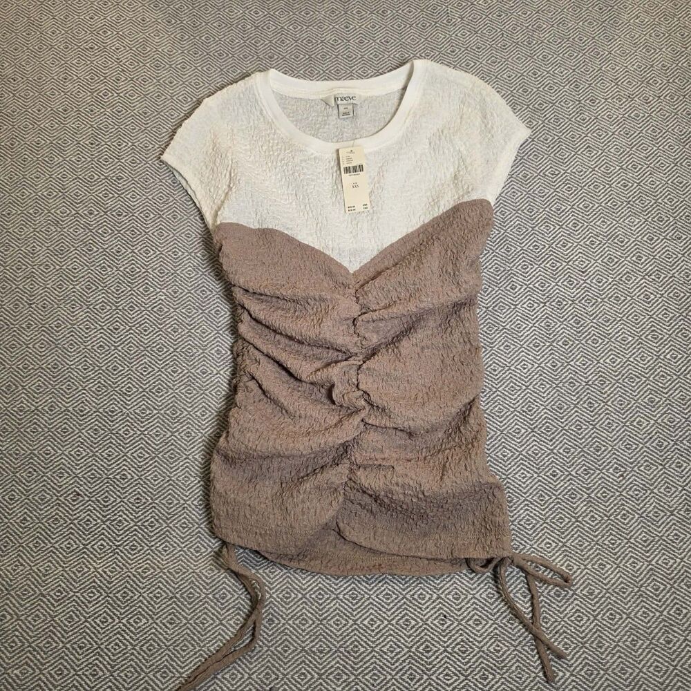 Maeve Textured Ruched Top XXS NWT